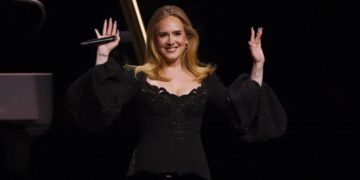 British superstar Adele cried on Saturday night as she played her 100th and final show in Las Vegas.