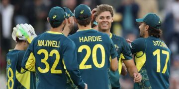 For Australia, Aaron Hardie emerged as the top bowler with 3 wickets.