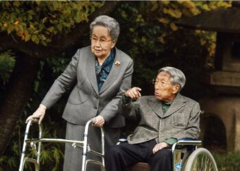 Japanese Princess Yuriko, left, and her husband Prince Mikasa at their residence in Tokyo on November 16, 2015