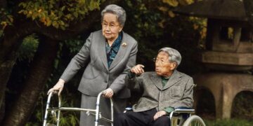 Japanese Princess Yuriko, left, and her husband Prince Mikasa at their residence in Tokyo on November 16, 2015
