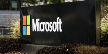 Microsoft signage is seen at the company's headquarters in Redmond, Washington.