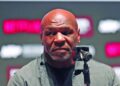 Mike Tyson appears at a press conference on Wednesday ahead of his fight with Jake Paul