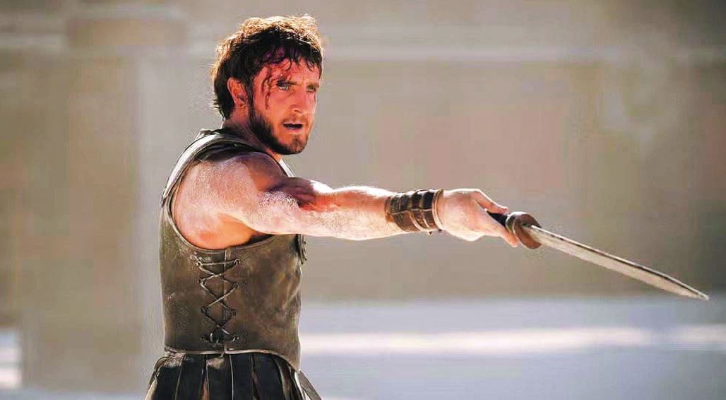 Paul Mescal as Lucius in Gladiator II.