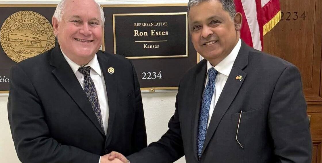 Rizwan Saeed Sheikh with Congressman Ron Estes.