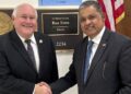 Rizwan Saeed Sheikh with Congressman Ron Estes.