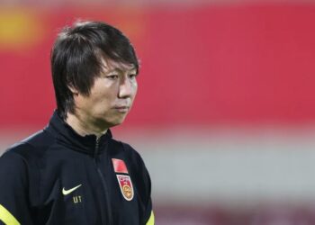 China national football team coach Li Tie at Sharjah Stadium in Sharjah.