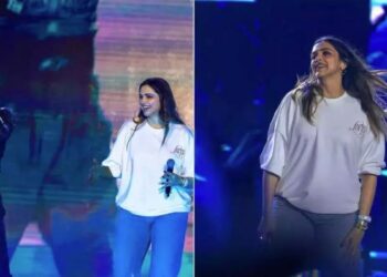 Deepika made her first public appearance at music sensation Diljit Dosanjh’s Dil-Luminati concert.