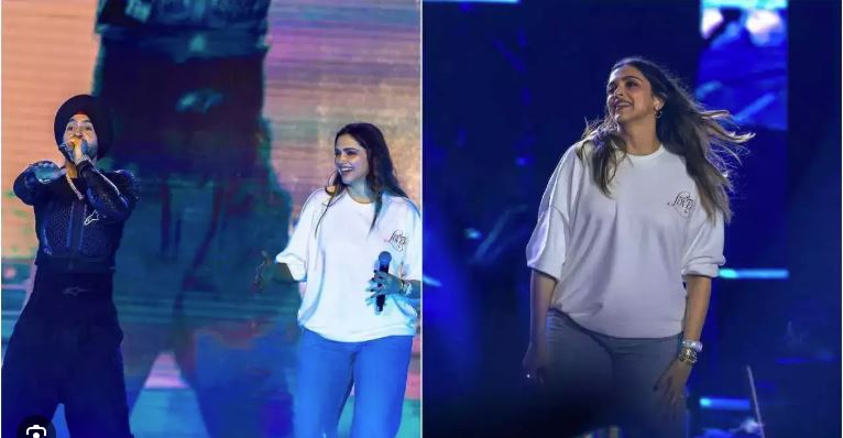 Deepika made her first public appearance at music sensation Diljit Dosanjh’s Dil-Luminati concert.