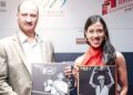 Squash legends Nicol David and Jansher Khan.