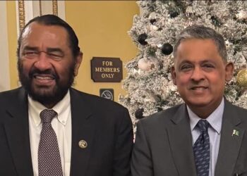 Rizwan Saeed Sheikh with Congressman Al Green.