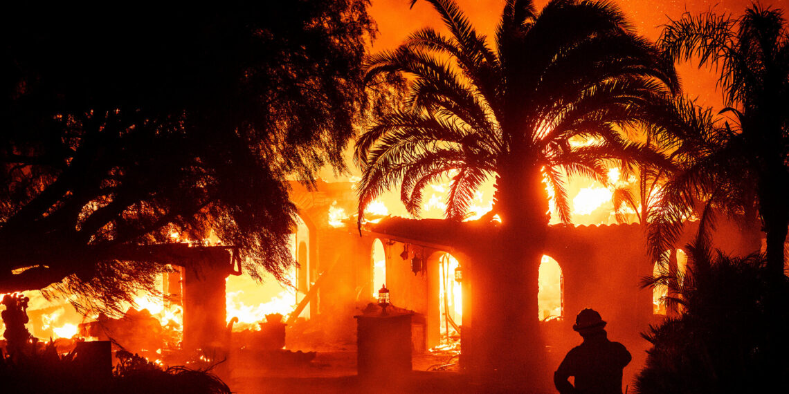 Thousands evacuate as wildfires rage in Hollywood Hills.