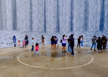 The Gerald D. Hines Waterwall in Houston stands as a stunning tribute to the beauty and power of water.