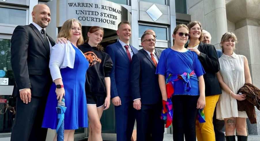 Parker Tirrell, third from left, and Iris Turmelle, sixth from left.
