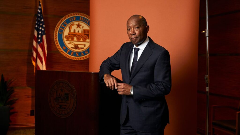 then mayor sylvester turner at city hall in houston on feb. 8 2023. turner a former mayor of houston who was sworn in as a u.s. representative in january 2025 died on tuesday march 5 2025 in