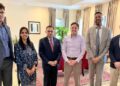 Saeed Sheikh with U.S. Consul General Scott Urbom and senior U.S. Consulate officials.