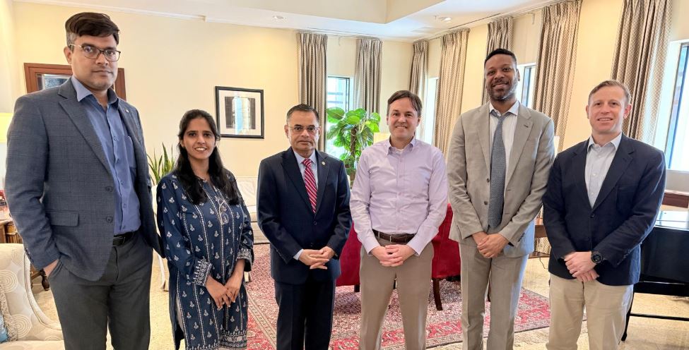 Saeed Sheikh with U.S. Consul General Scott Urbom and senior U.S. Consulate officials.
