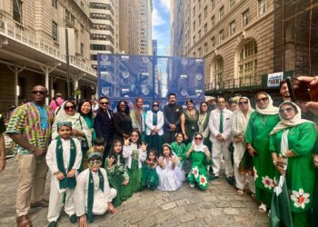 Flag Hoisting Ceremony Celebrated at Bowling Green in New York