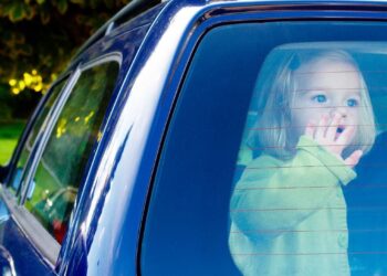 child in car