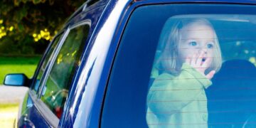 child in car